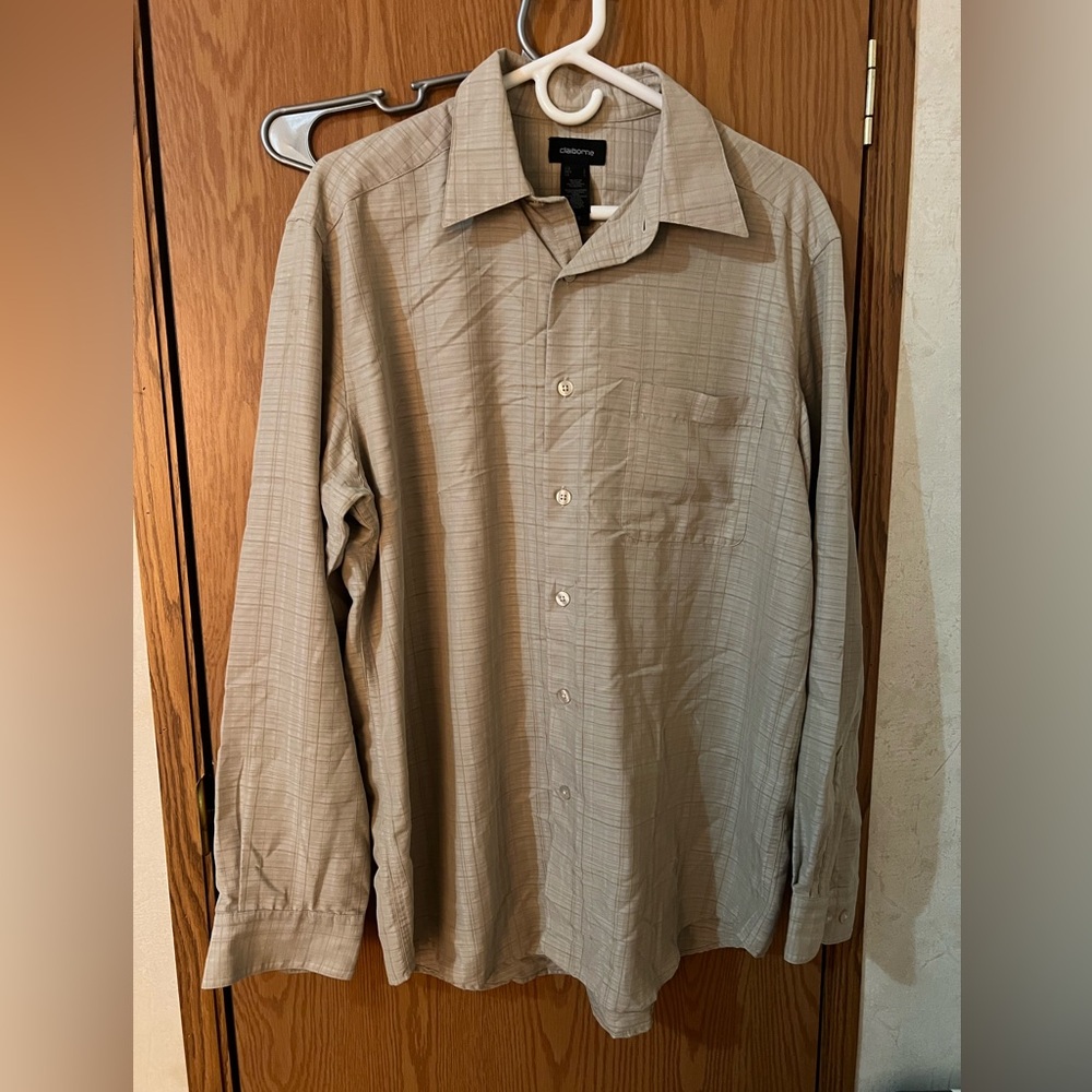 Claiborne Light Tan Button-Up Shirt